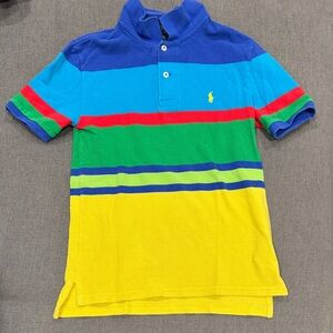 Polo by Ralph Lauren Boys' Multicolor Striped Polo - Blue/Green/Yellow/Red